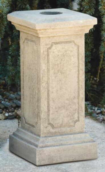 Stone Pedestal - Square Paneled Design - Perfect for outdoor use
